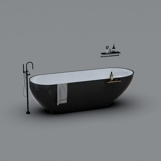 Sleek Freestanding Bathtub 3D Model