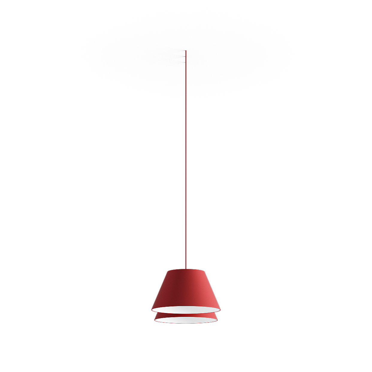 Red Dome Pendant Light 3D Model – Matte Red Low-Poly