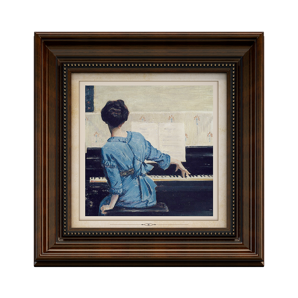 Classic Pianist 3D Model – Low-Poly Blue Dress Figure