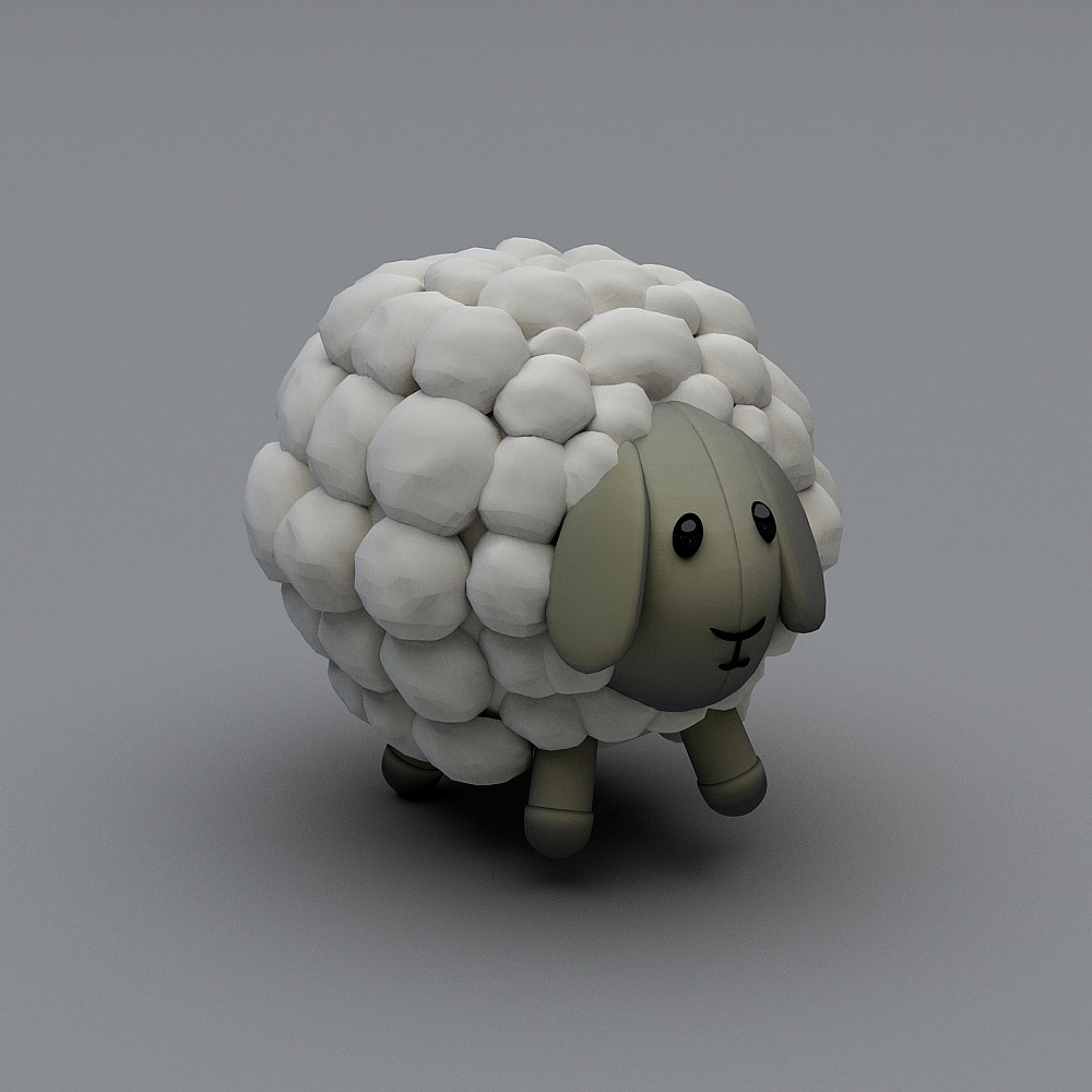 Charming Low-Poly Sheep 3D Model for Creative Projects