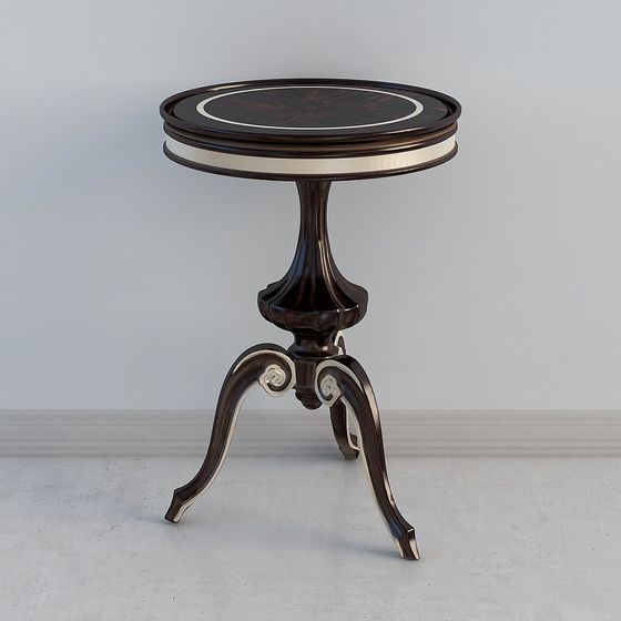 Vintage Round Table Low-Poly 3D model