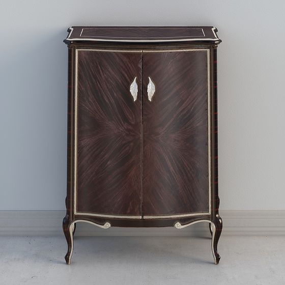 Elegant Vintage Modern Shoe Cabinet 3D model