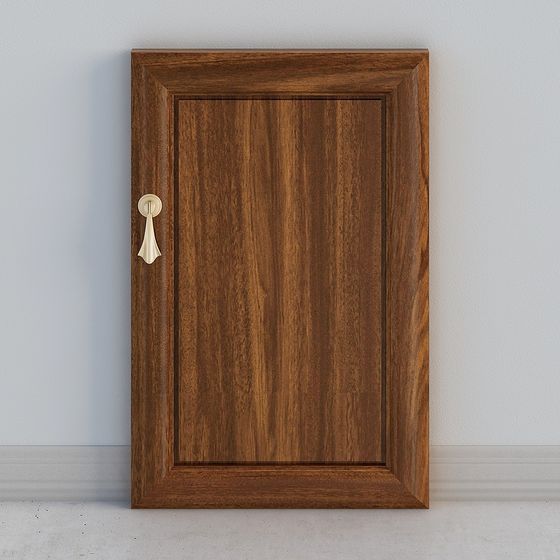 Elegant Realistic Wooden Door 3D model