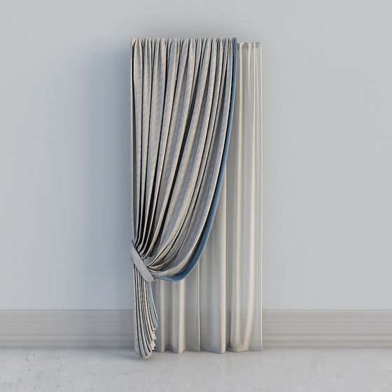Low Poly Stylish Curtain 3D model
