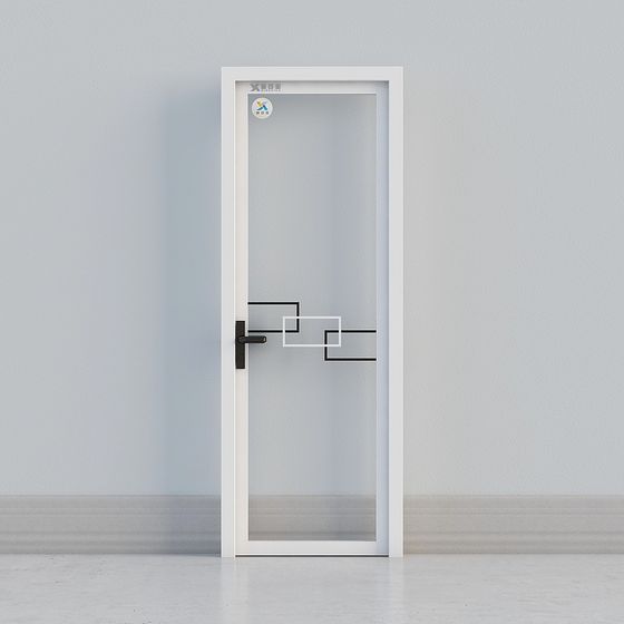 Elegant Glass Art Door 3D model for Contemporary Interiors