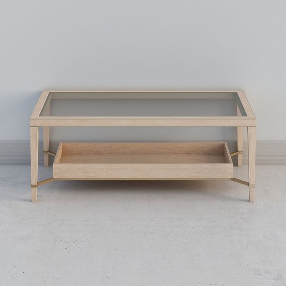 Glass Table and Storage Rack 3D model