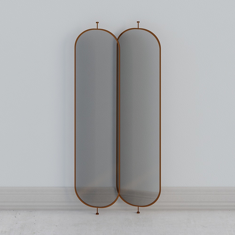 Oval frosted glass Divider Partition Screen