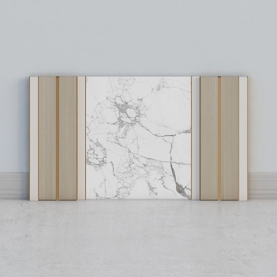 Elegant Marble Mosaic Screen 3D model