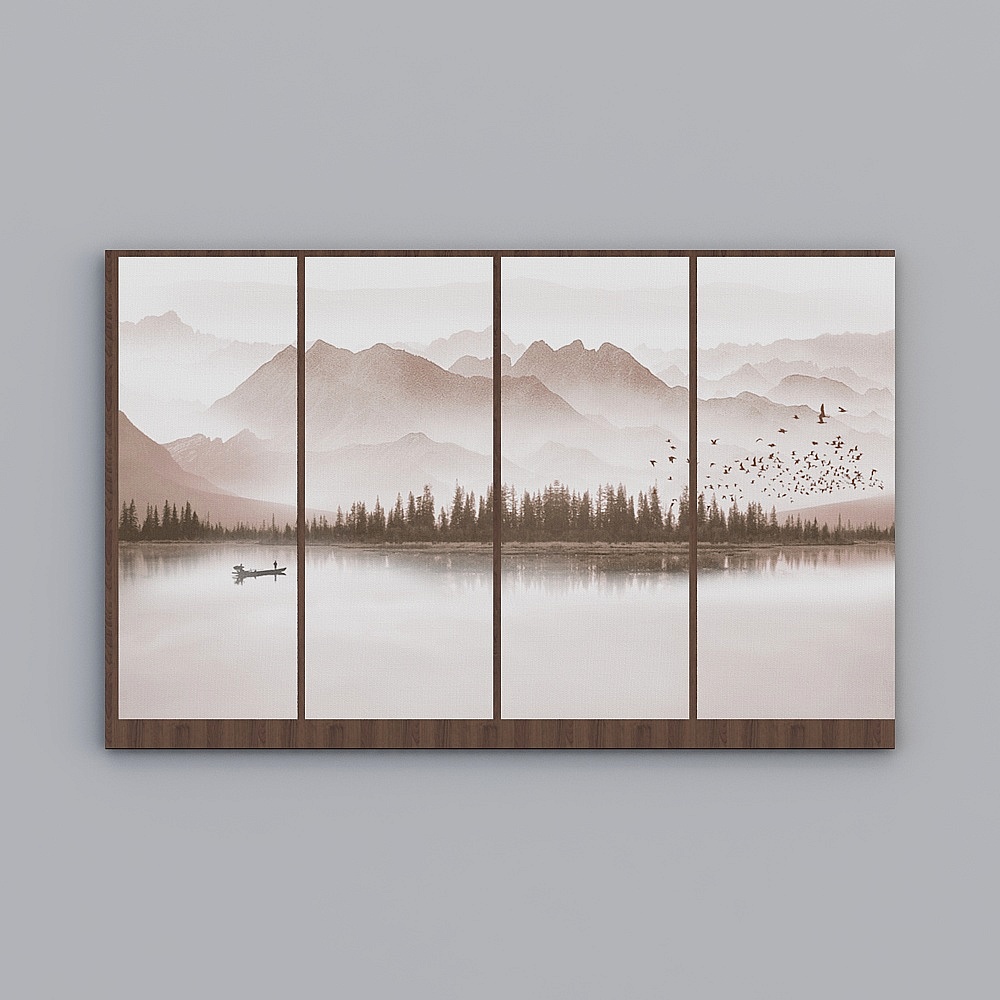 Living room sofa background painting Song