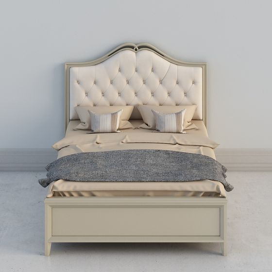 Elegant Low-Polygon Bed 3D Model
