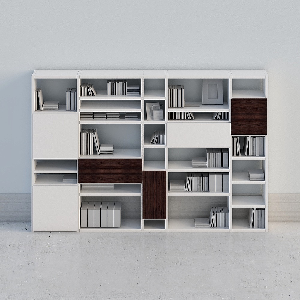 Tủ sách SG-08 màu xám