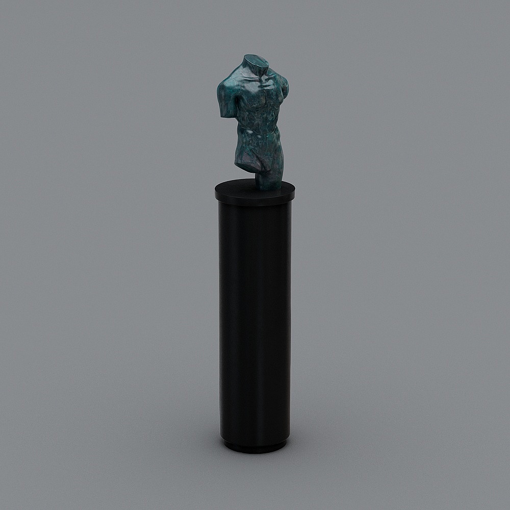 Bronze Warrior 3D model - Unique Low Poly Sculpture