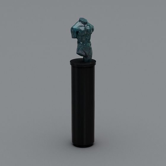 Bronze Warrior 3D model - Unique Low Poly Sculpture