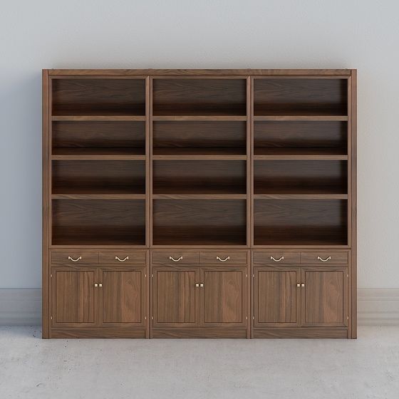 Stylish Vintage Bookshelf 3D model for Creative Spaces
