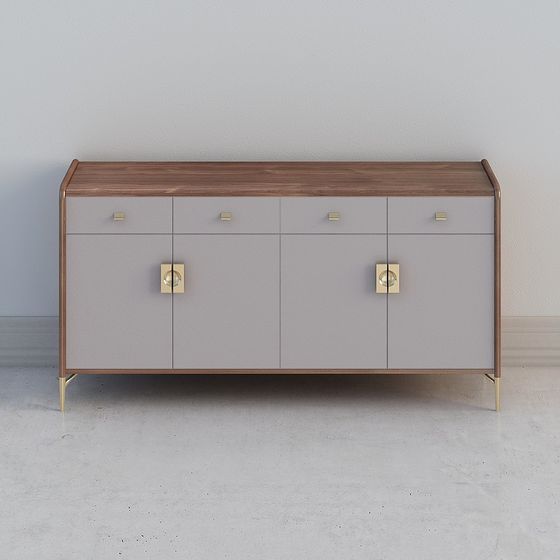 Mid-Century Modern Sideboard 3D model for Creative Projects