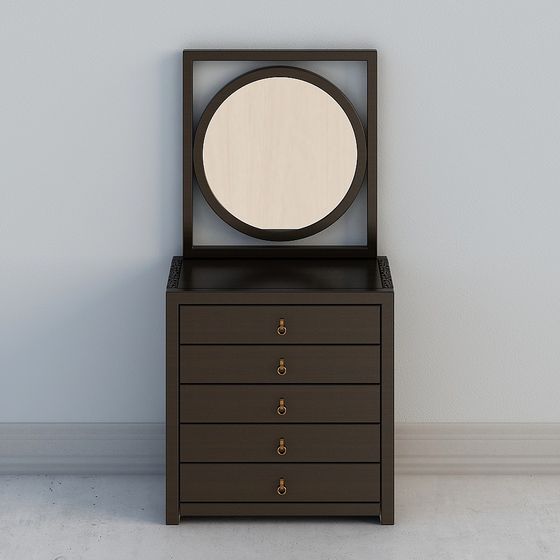 Elegant Vintage Makeup Vanity 3D model