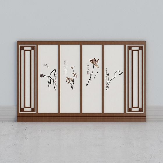 Charming Chinese Screen 3D Model for Modern Spaces