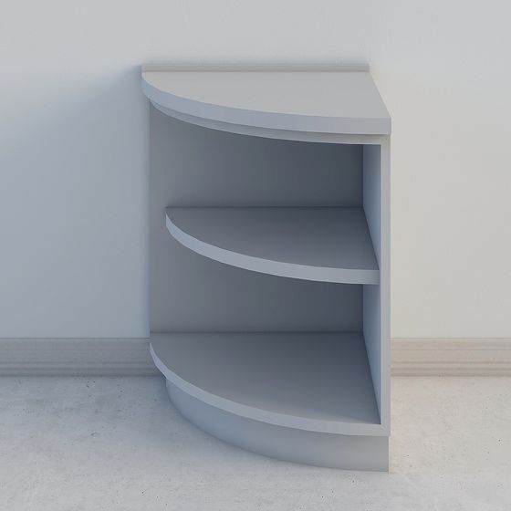 Stylish Curved Bookshelf 3D model for Modern Interiors
