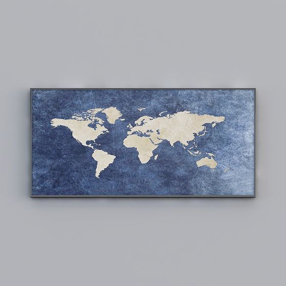Stylish World Map 3D Model for Creative Projects