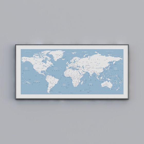 Detailed Low-Poly World Map 3D model