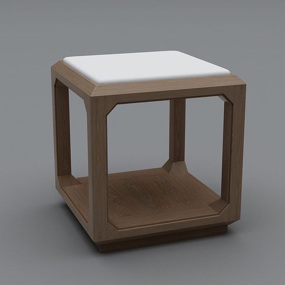 Stylish Wooden Side Table 3D model