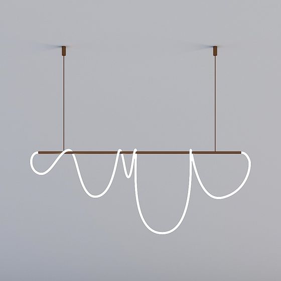 Sleek Low-Poly Pendant Light 3D model