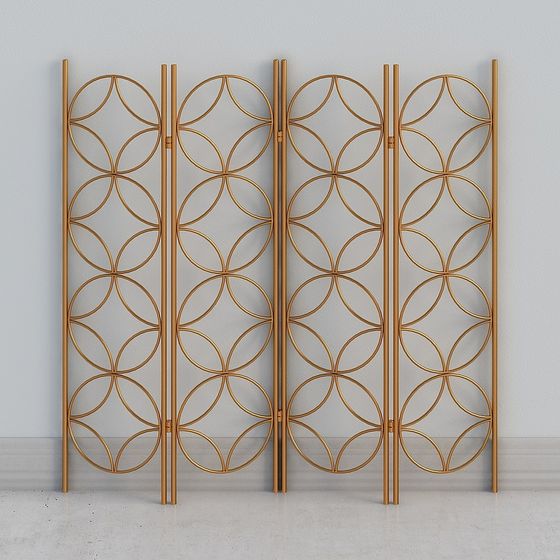 Elegant Low-Poly Decorative Screen 3D model