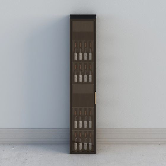 Stylish Wine Cabinet 3D model for Modern Interiors