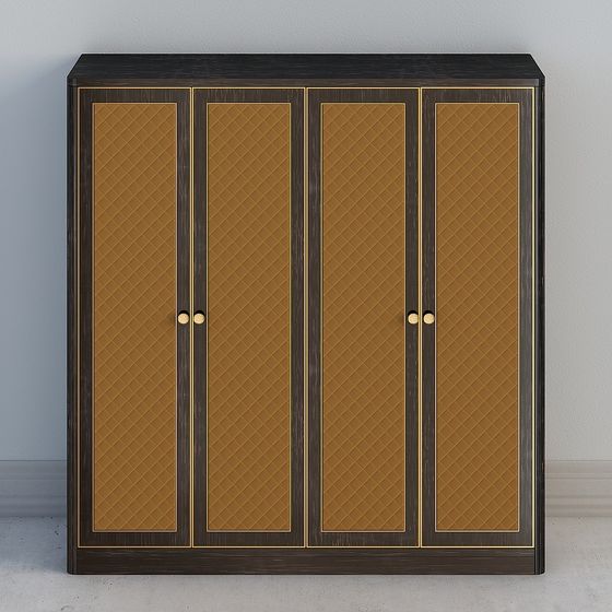 Elegant Low-Poly Wardrobe 3D model