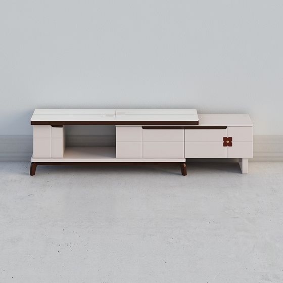 Stylish TV Console 3D model for Contemporary Spaces