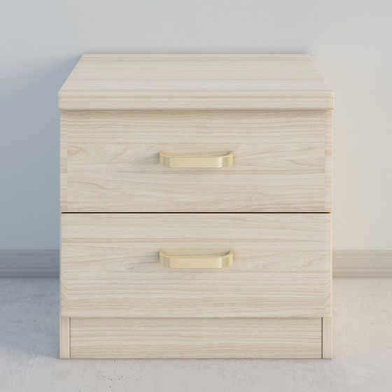 Elegant Low-Polygon Bedside Table 3D model