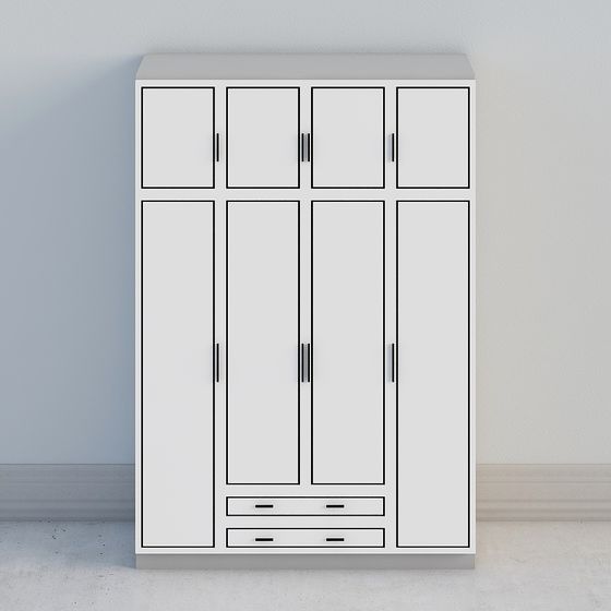Elegant 3D Wardrobe Model for Contemporary Spaces