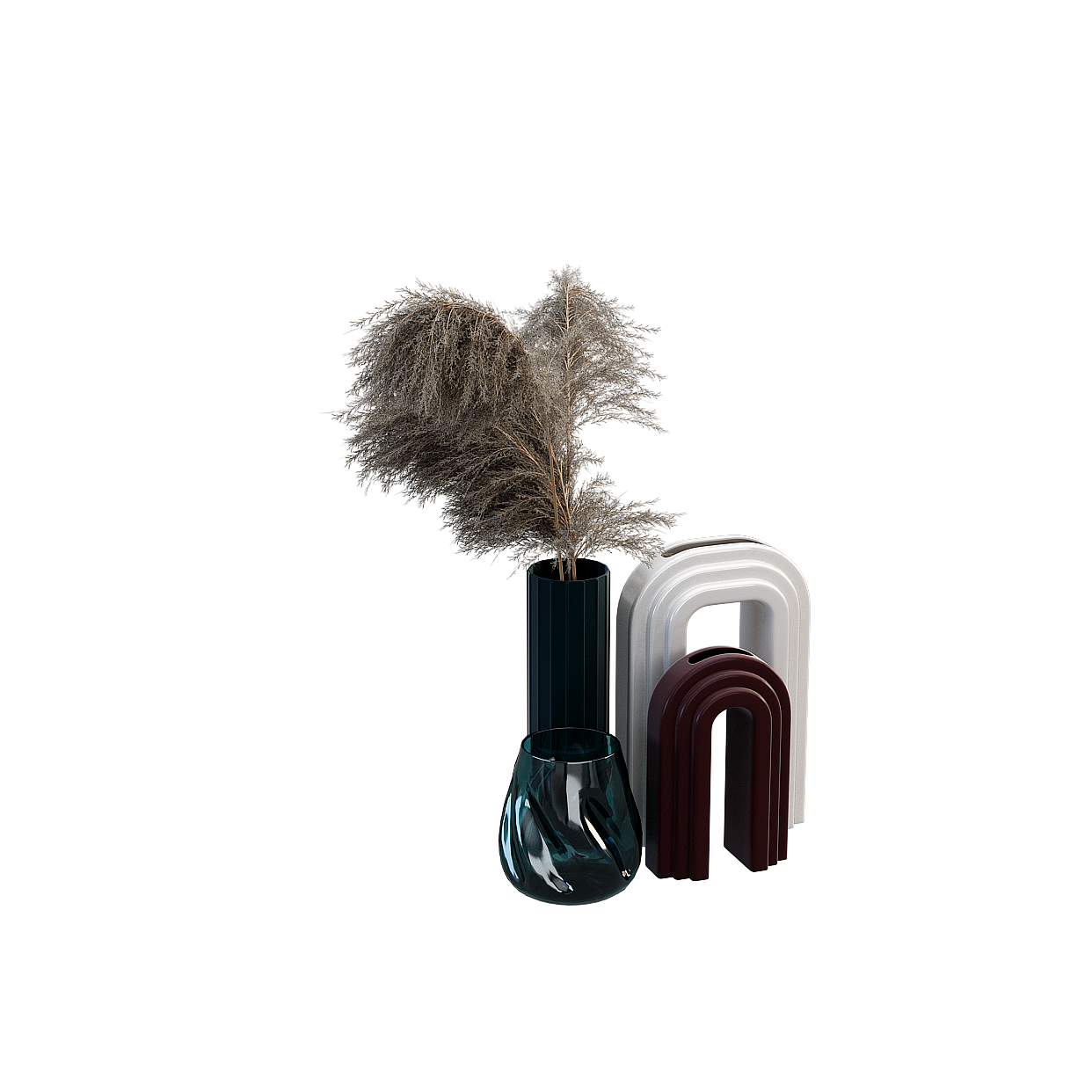 Elegant Low-Polygon Vase with U-Shape Stand Model