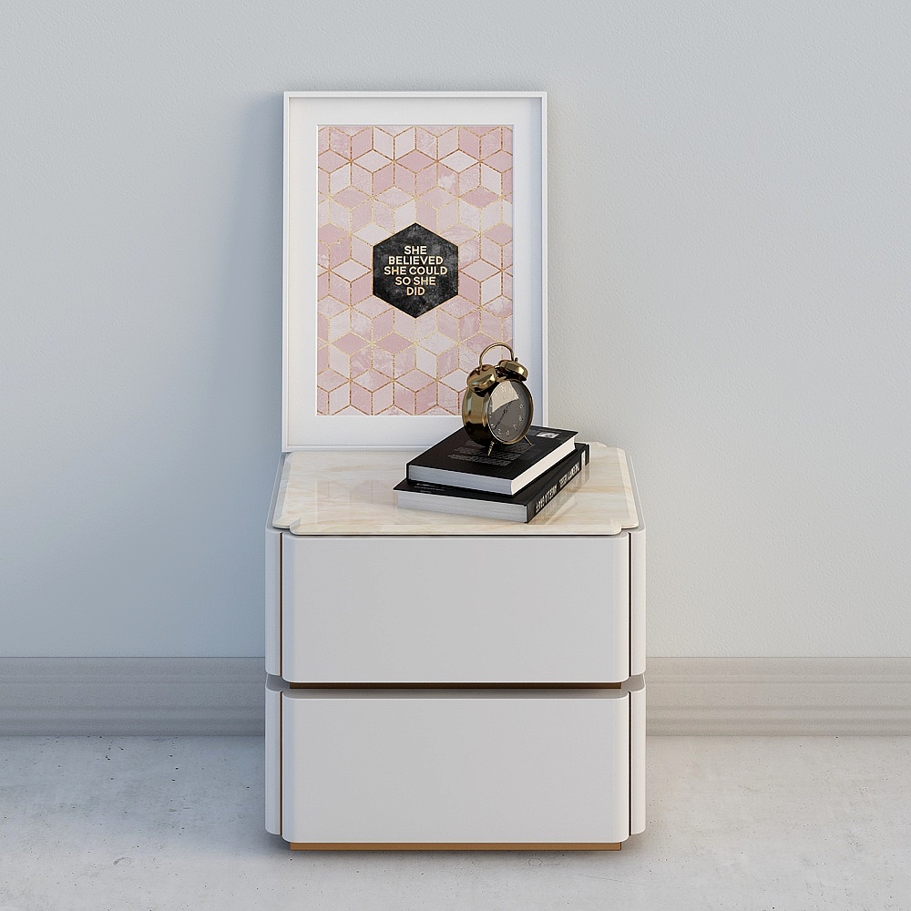 Elegant Minimalist Nightstand 3D model