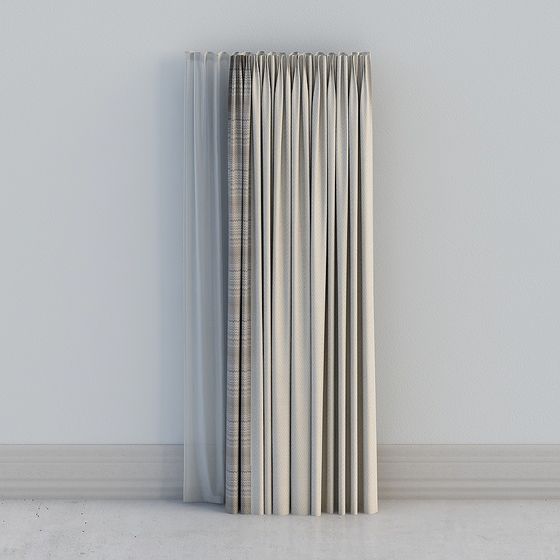 Low-Polygon Stylish Curtain 3D model