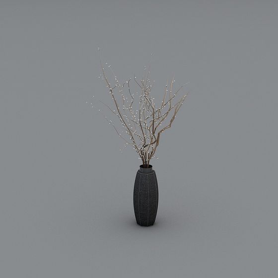 Winter Branch Vase 3D model for Elegant Spaces