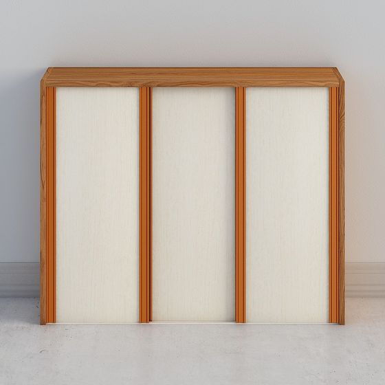 Elegant Wooden Sliding Door 3D model