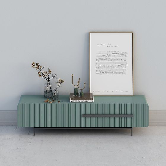 Chic Low-Poly TV Cabinet 3D model for Modern Spaces