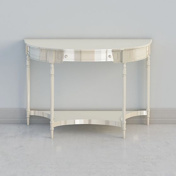 Elegant Half-Mirrored Console Table 3D model
