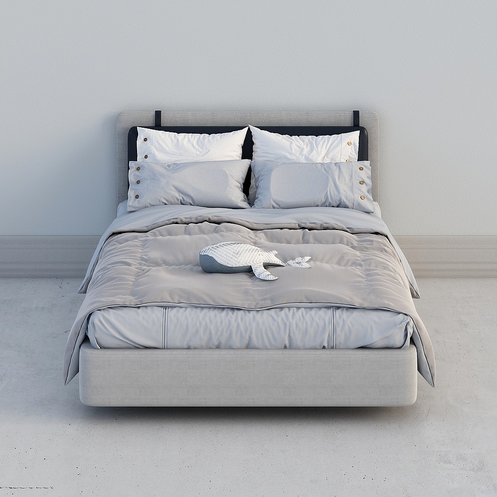Artistic Modern Minimalist Bed 3D model