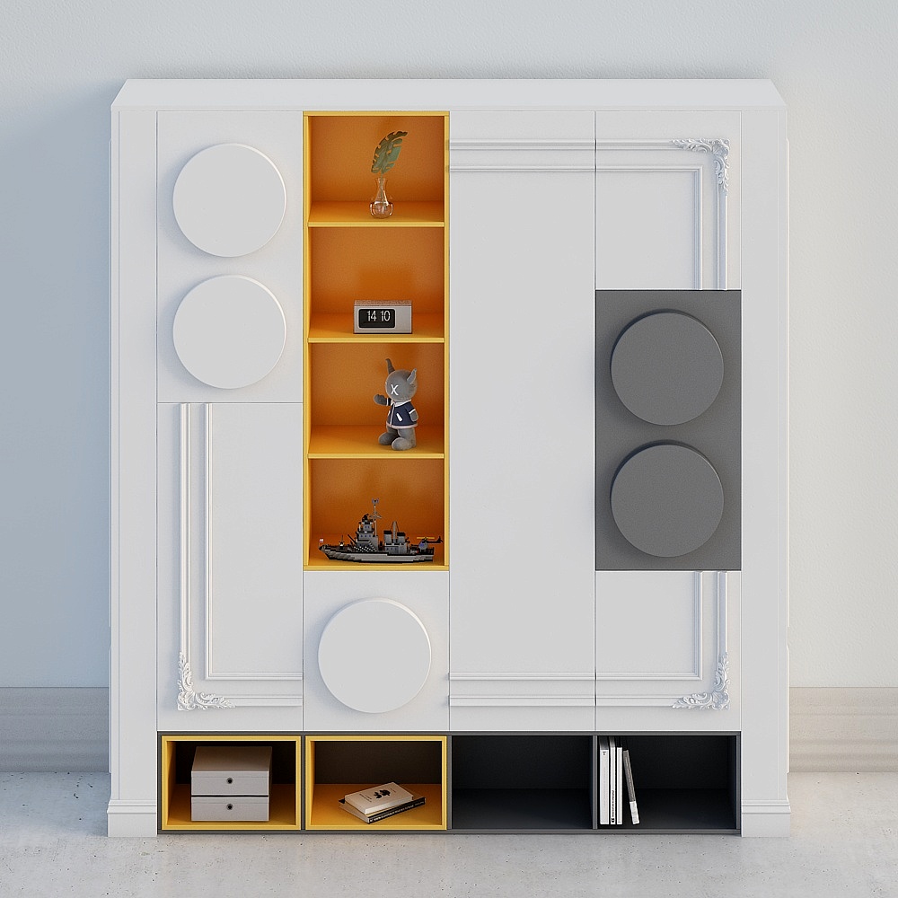 Stylish Low-Poly Bookshelf 3D model for Modern Interiors