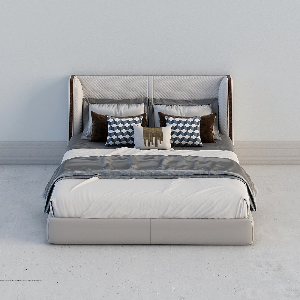 The bedroom is modern and luxurious double bed