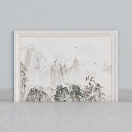 Ink Wash Mountains 3D model for Creative Projects