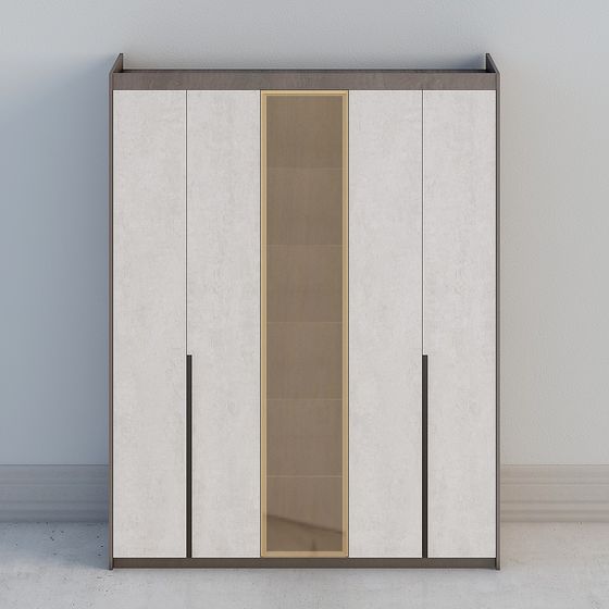 Chic Low-Poly Wardrobe 3D model for Modern Interiors