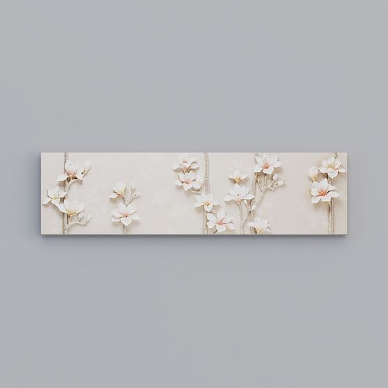 Elegant Low Poly Floral Wall Decor 3D model