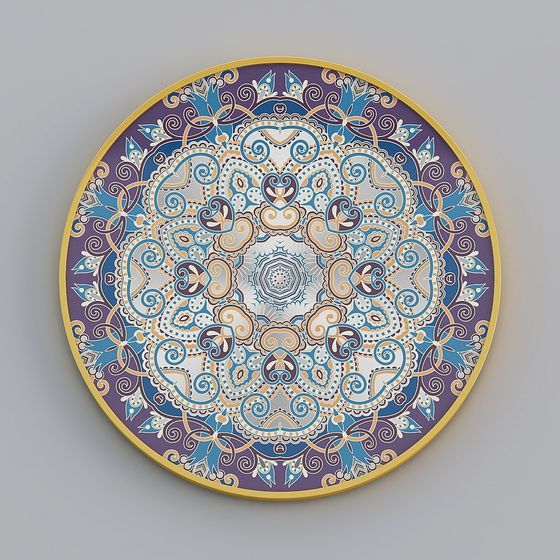 Vibrant 3D Decorative Plate Model