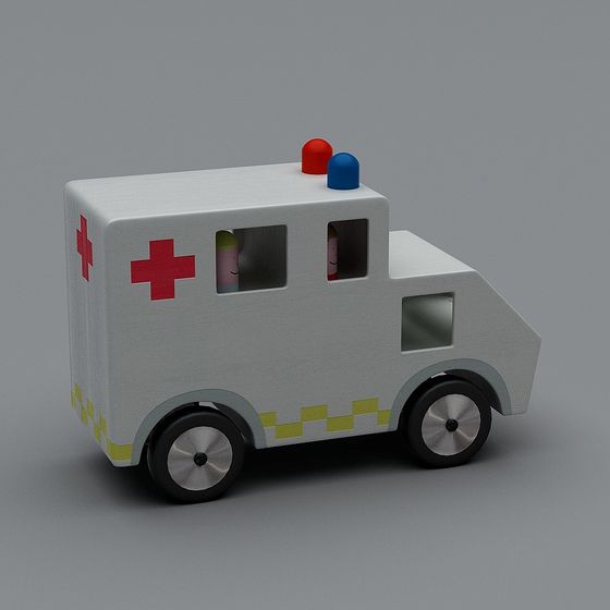 Playful Low-Poly Ambulance 3D model