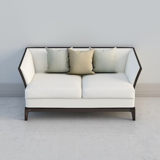 Black I-Shape Double Sofa 3D Model for Comfortable Living Spaces