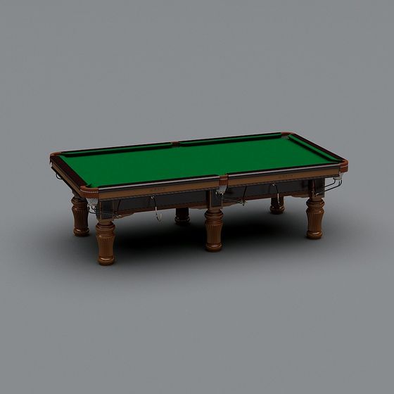 Green and Black Pool Table 3D Model for Game Rooms