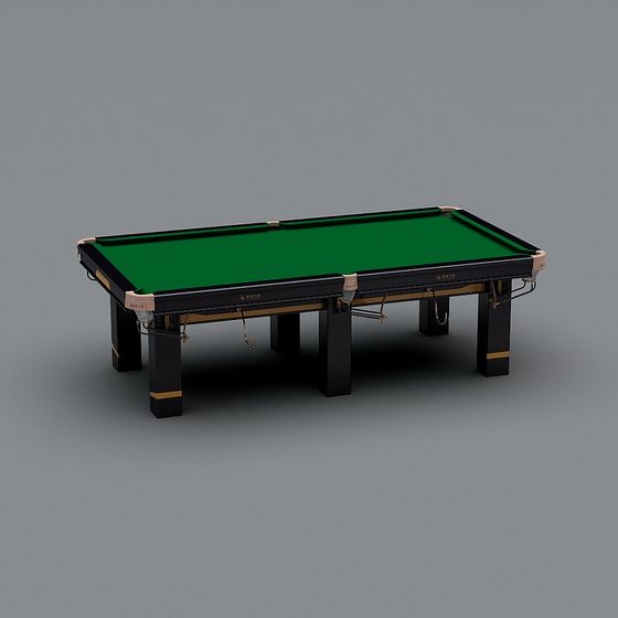 Sophisticated Green and Black Billiard Table 3D Model for Game Rooms